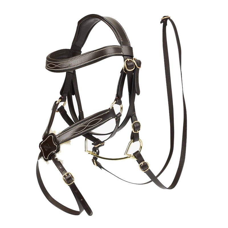 LeMieux Hobby Horse Grackle Bridle Brown - Padded Leather and Soft Lambswool - Educational Toy - Stuitable for Ages 8+ - Image 1